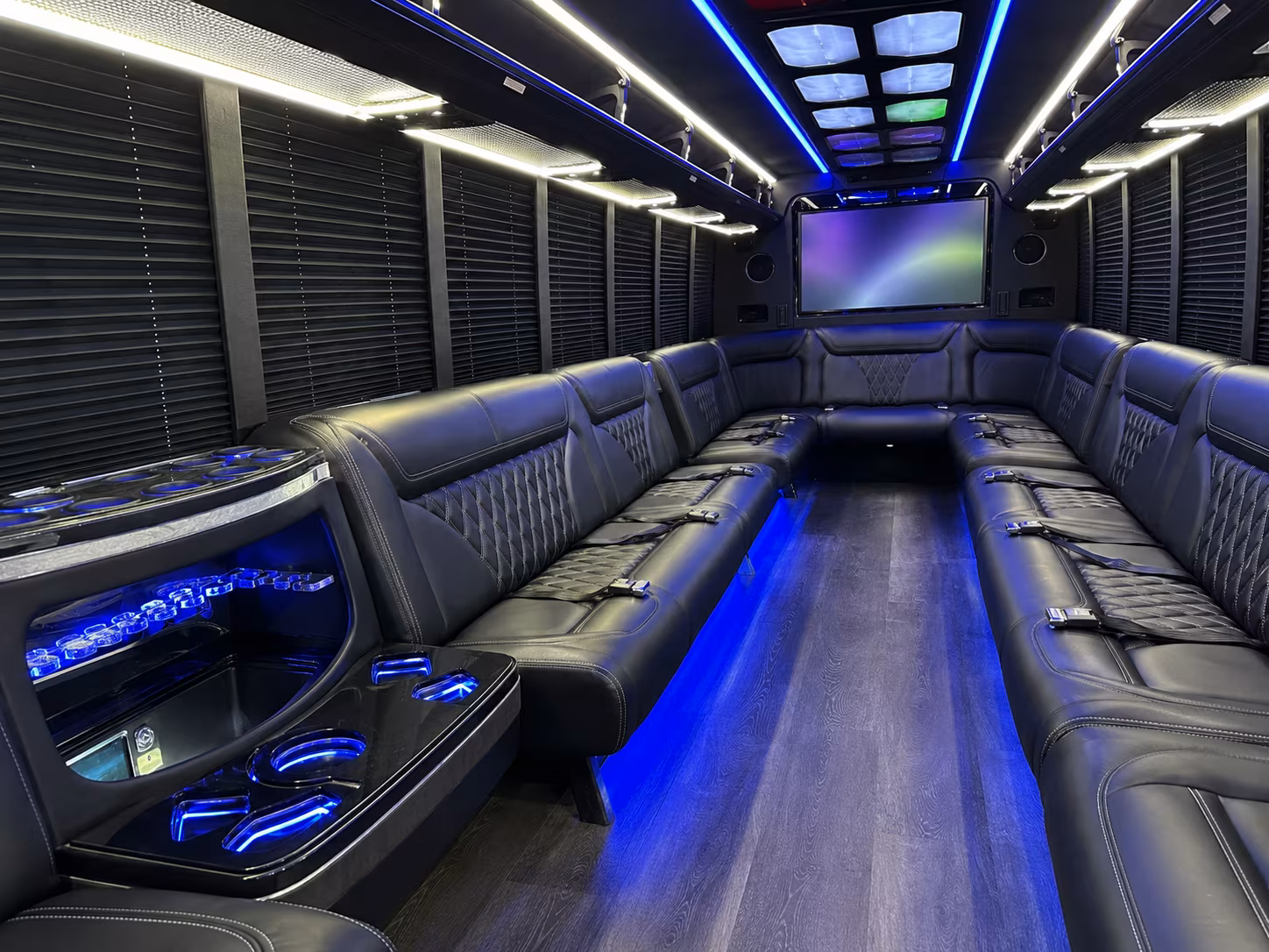 virginia beach 20 passenger party bus inside