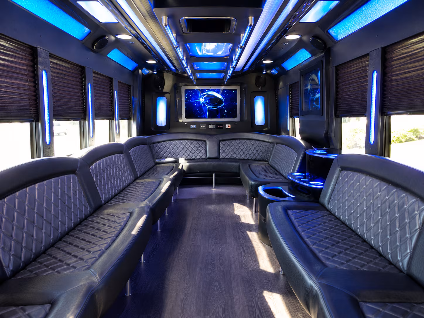 virginia beach 28 passenger party bus inside