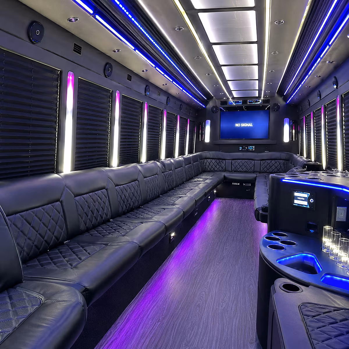virginia beach 30 passenger party bus inside