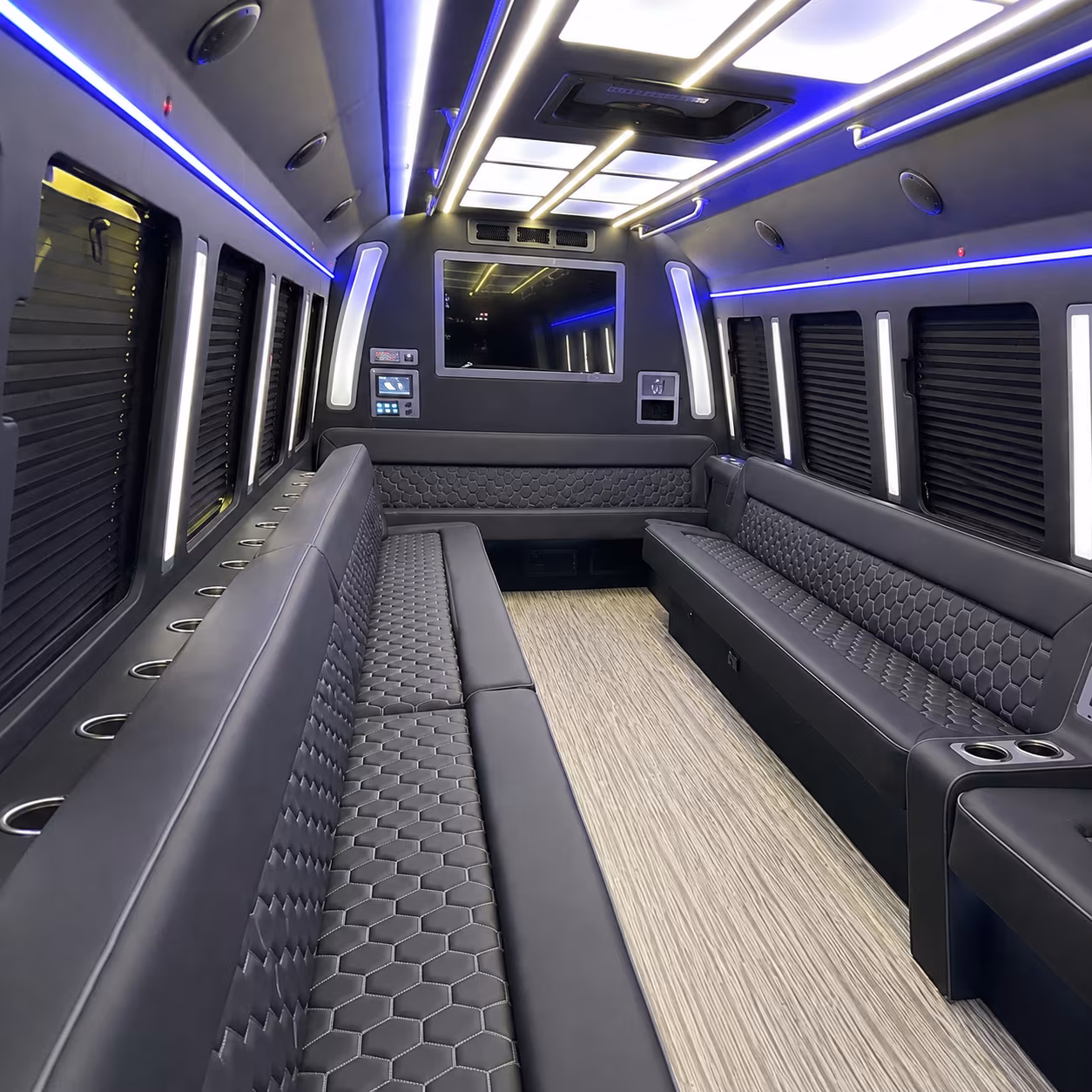virginia beach 40 passenger party bus inside