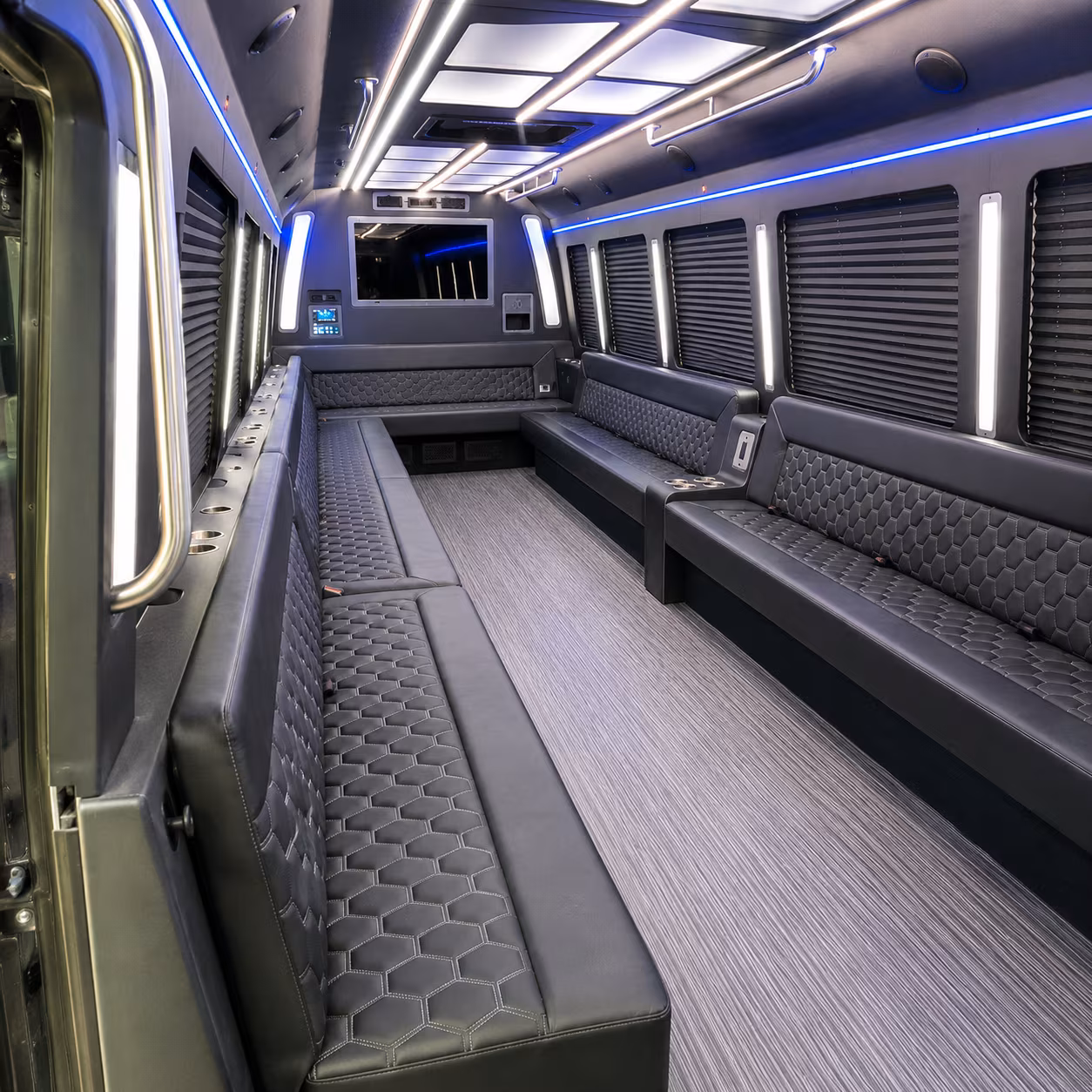 virginia beach 40 passenger party bus interior