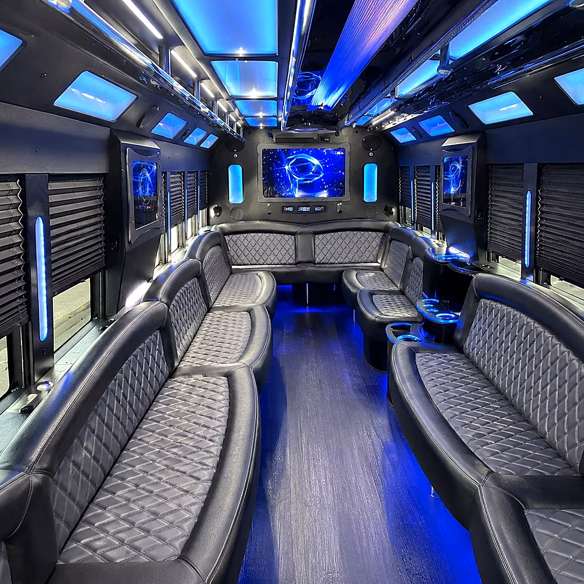 virginia beach 50 passenger party bus interior